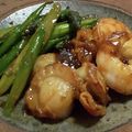 minimai's cooksnap of when they made アスパラ、えび、ほたてのバター醤油炒め.