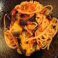 ∞しん's cooksnap of when they made 揚げナスとベーコンのトマトソース♪パスタ.
