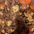 Azureus's cooksnap of when they made 肉野菜炒め＊牛肉・玉ねぎ・人参・卵.
