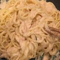 ごはんのじかん's cooksnap of when they made 明太子クリームパスタ★生クリームなし濃厚.