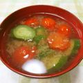 papepo☆'s cooksnap of when they made 夏にぴったり！きゅうりとトマトのお味噌汁.