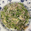 トラビスくんママ♡'s cooksnap of when they made 豆苗＆油揚げ＆挽き肉炒め★.