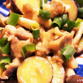 chicappe's cooksnap of when they made 鶏とさつまいものきのこ炒め.