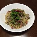 自分料理メモ's cooksnap of when they made ベーコンときのこの和風ペペロンチーノ.
