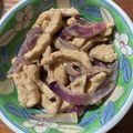 クックQNRN17☆'s cooksnap of when they made 鶏むね肉と紫玉ねぎの深煎りごま炒め.