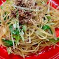 なつ♫'s cooksnap of when they made 水菜とひき肉の和風パスタ.