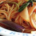 ＹUM！'s cooksnap of when they made (男のレシピ) ナスとほうれん草のパスタ.