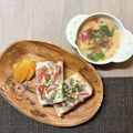 sAix59's cooksnap of when they made お好み焼き風☆かにかまチーズトースト.