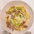ﾚﾁちゃん's cooksnap of when they made 牛肉とキャベツのバター醤油パスタ.