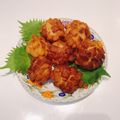 にんじんちゃん's cooksnap of when they made 父の日✿海老団子のアジサイ揚げ✿.