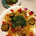 クックH70H3K☆'s cooksnap of when they made 茄子とトマトの和風ペペロンチーノパスタ.