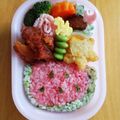 クッキングかぁ♡'s cooksnap of when they made デコふりで簡単夏のスイカ キャラ弁.