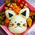 たにたーに's cooksnap of when they made 簡単♡キャラ弁♡ネコちゃんのおにぎり弁当.