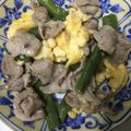 クックRCHX24☆'s cooksnap of when they made 簡単で美味しい豚こまといんげんの玉子炒め.