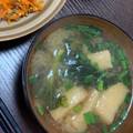 2児ママみきてぃ's cooksnap of when they made 菜の花と薄揚げの味噌汁.