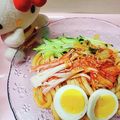 ががこちゃん's cooksnap of when they made ☆うどんdeピリ辛ビビン麺☆.
