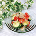 Satoco❋'s cooksnap of when they made 我が家の簡単酢でトマト胡瓜ちりめん酢の物.