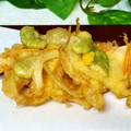 mielle's cooksnap of when they made そら豆とコーンとエビのかき揚げ.