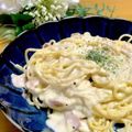 ルパンのかあさん☆彡's cooksnap of when they made 一人ランチパスタ♪簡単カルボナーラ.