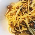ru⌒u☆'s cooksnap of when they made ワンパン！しめじと塩昆布の和風パスタ.