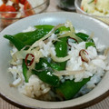yukitarooo's cooksnap of when they made しし唐と茗荷のエスニック炒めde混ぜご飯.
