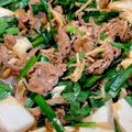 ママさん＊'s cooksnap of when they made 牛肉とニラのすき焼き風肉豆腐.