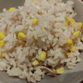 JunAiママ's cooksnap of when they made べーコーンごはん♡ (とうもろこしご飯).