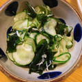 harupis's cooksnap of when they made 決定版！きゅうり・わかめ・しらすの酢の物.