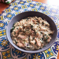Eire's cooksnap of when they made オートミールで作る鮭とほうれん草のお粥.