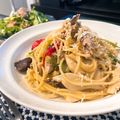 あいらんど0402's cooksnap of when they made やみつき！ブリと小葱のオイルパスタ.