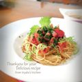 inyako's cooksnap of when they made トマトと大葉のソースでさっぱりツナパスタ.
