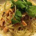 cこくまろ's cooksnap of when they made 小松菜と鮭の豆乳クリームパスタ.