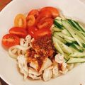 miwayon's cooksnap of when they made 焼肉のたれで♪バンバンジー風冷やしうどん.