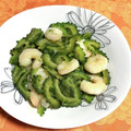 chi−ちゃん's cooksnap of when they made ❁ゴーヤと海老の塩炒め❁.