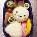 Chaaa_room's cooksnap of when they made キャラ弁☆梅雨弁てるてる坊主とかたつむり.