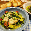 わか★'s cooksnap of when they made 鯵とズッキーニ、とうもろこしのアヒージョ.