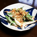 風にふかれてysam's cooksnap of when they made ささげとちくわのめんつゆわさびマヨ和え.