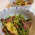 なつきばぁば's cooksnap of when they made 豆苗（とうみょう）のベーコン卵炒め☆.