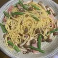 まっちゃの台所's cooksnap of when they made 厚切りベーコンとインゲンのペペロンチーノ.