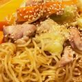 mapimapiko's cooksnap of when they made 楽ウマ◎香ばしチキンのネギ塩焼きそば.
