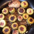 クックCR98OX☆'s cooksnap of when they made 鶏ひき肉で☆ゴーヤの肉詰め.