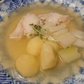 ☆baobab☆'s cooksnap of when they made [スペイン料理]鱈と葱のスープ煮.