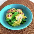 ｊｏｃｏｍｏｍｏｌａ's cooksnap of when they made スナップエンドウ、ベーコンの卵チーズ炒め.