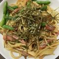 うみのたまご's cooksnap of when they made ベーコンといんげんの和風パスタ.