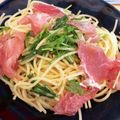 はにーくろーばー's cooksnap of when they made 簡単☆水菜と生ハムのさっぱりパスタ☆.