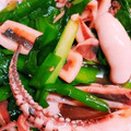 ひなた１０１６'s cooksnap of when they made ｲｶの一夜干しとﾆﾗのｵｲｽﾀｰ炒め♪.