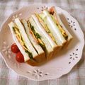 violets's cooksnap of when they made ＊うす焼き卵とレタスのサンドイッチ＊.