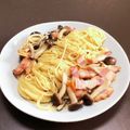 居酒屋まるみ's cooksnap of when they made シメジとベーコンの和風パスタ.