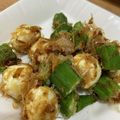 デコレ's cooksnap of when they made モッツアレラチーズとオクラのおかか和え.