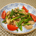 cocomin23's cooksnap of when they made 豚肉とにんにくの芽のオイスターソース炒め.